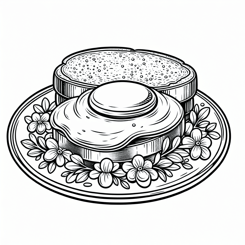 Additional breakfast plate coloring page 1