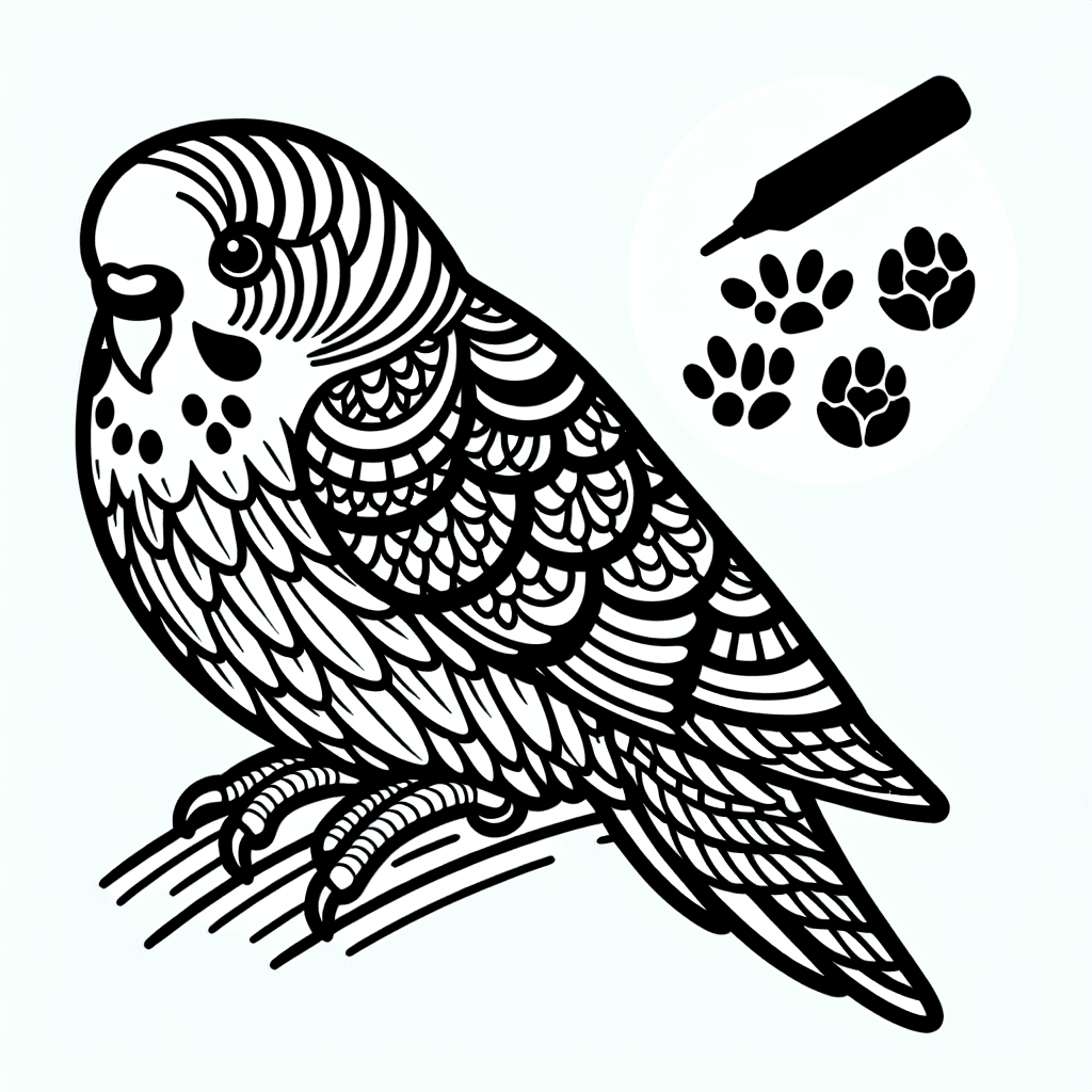 Additional budgie coloring page 1