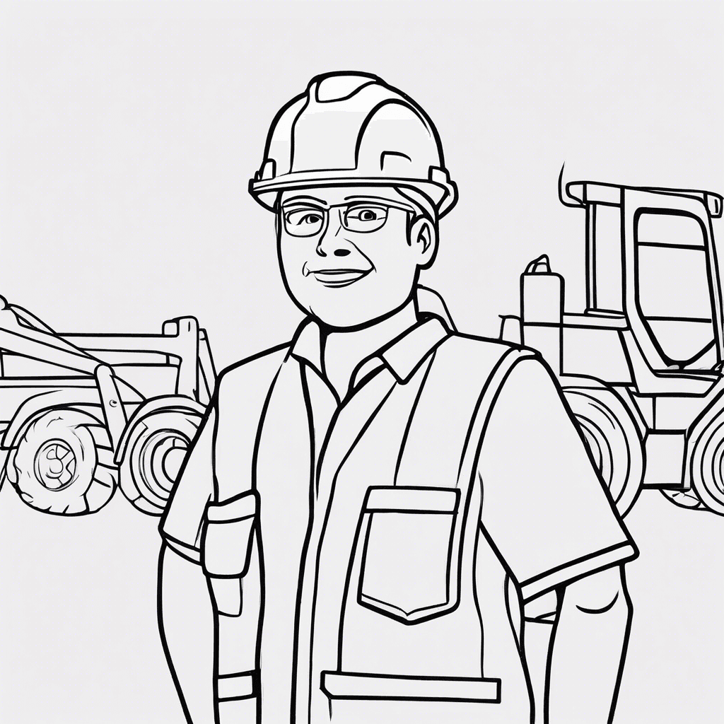 builder construction coloring pages