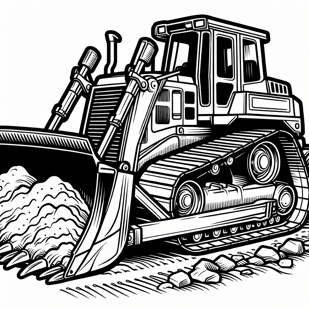 Additional bulldozer dirt coloring page 1