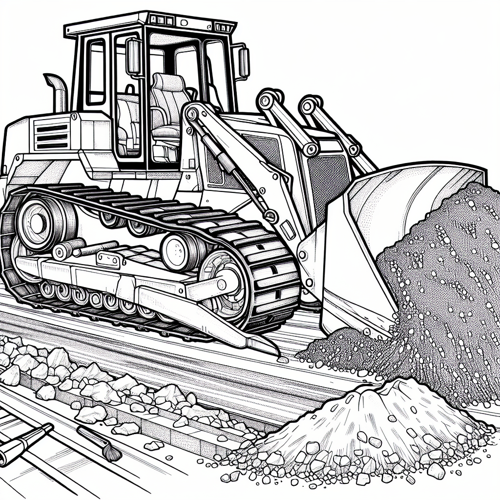 Additional bulldozer dirt coloring page 2