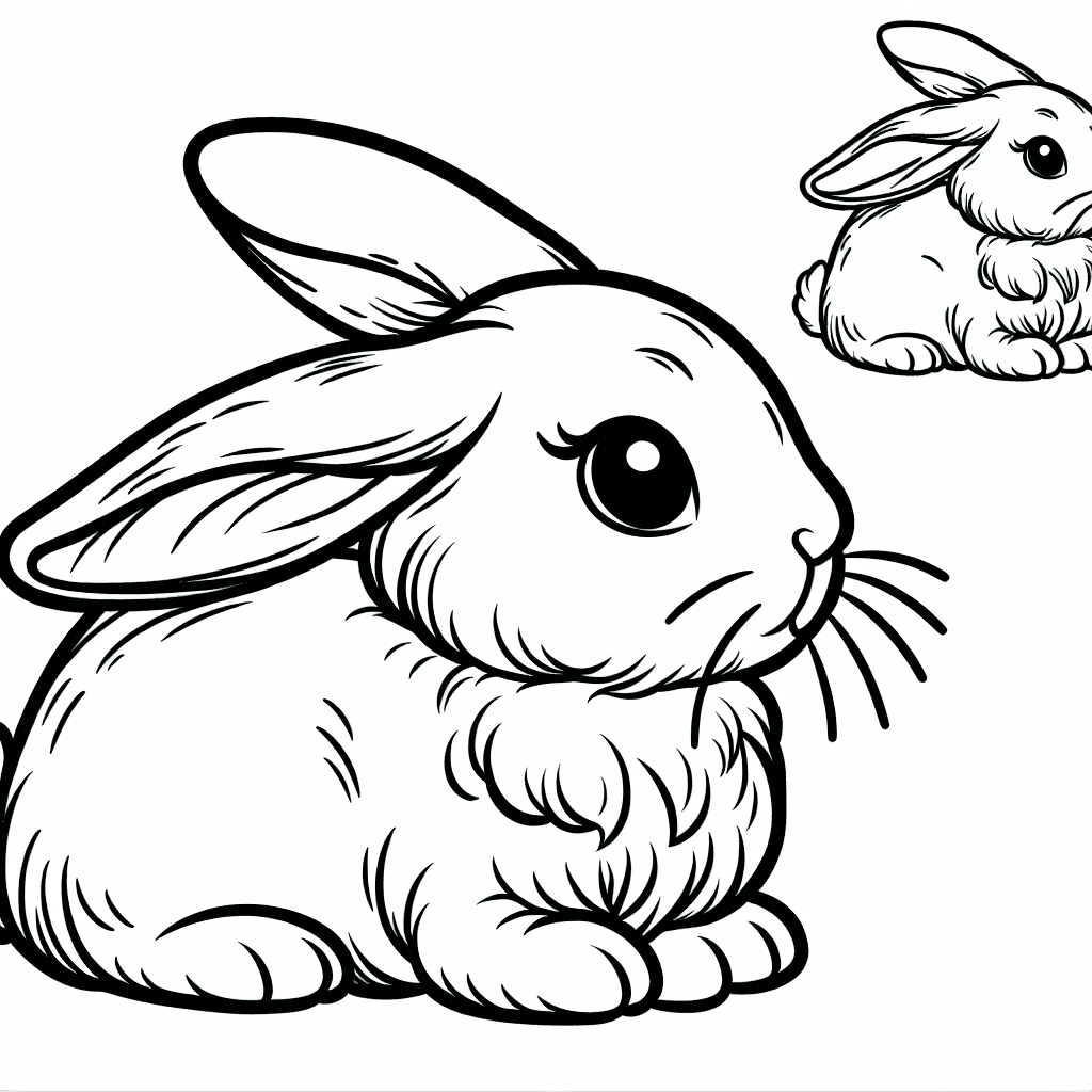 Additional bunny coloring page 1