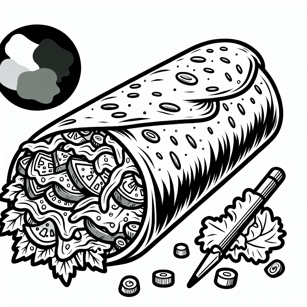 Additional burrito bean coloring page 1