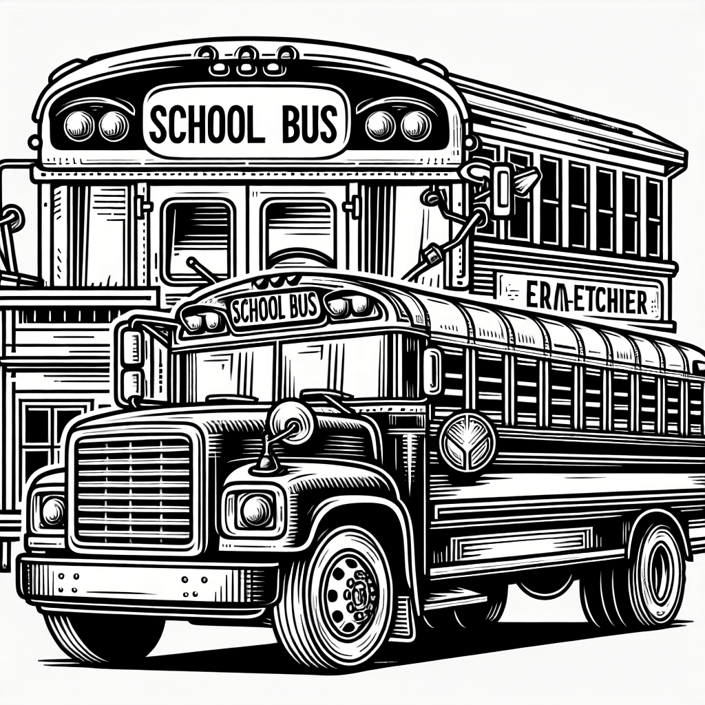 Additional bus school coloring page 1