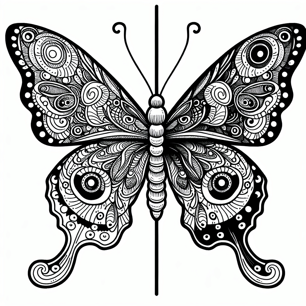 Additional butterfly wings coloring page 2