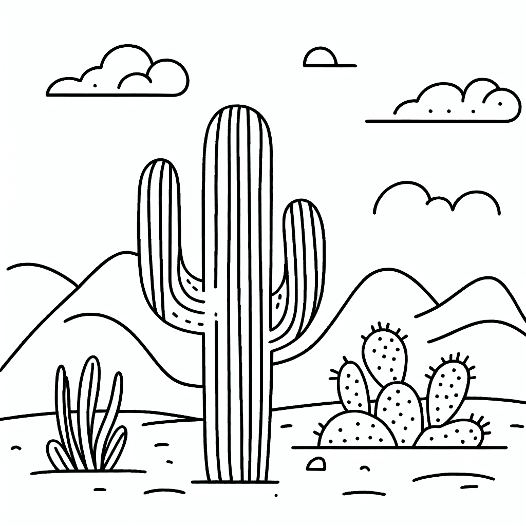 cactus desert coloring pages