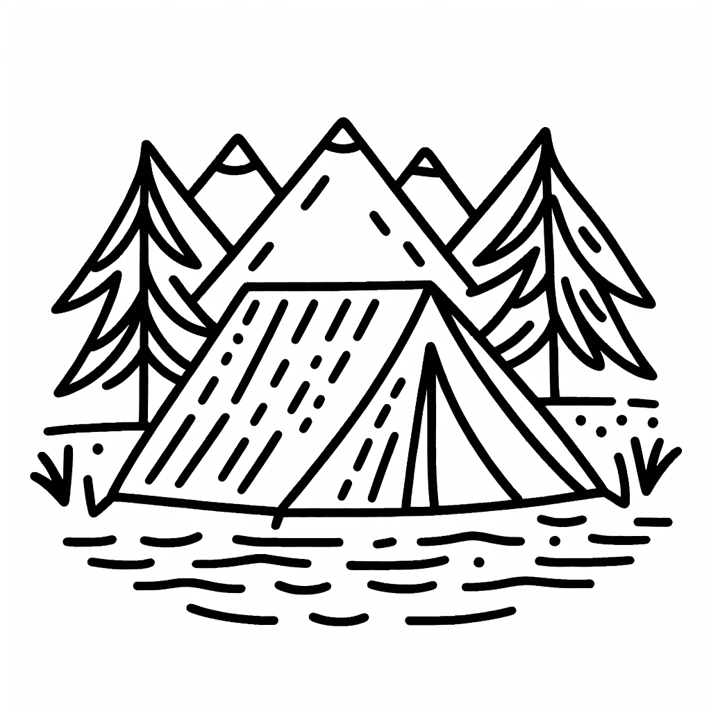 camping tent coloring pages