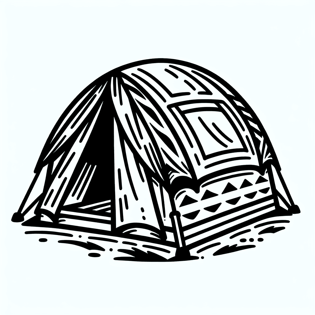 Additional camping tent coloring page 1