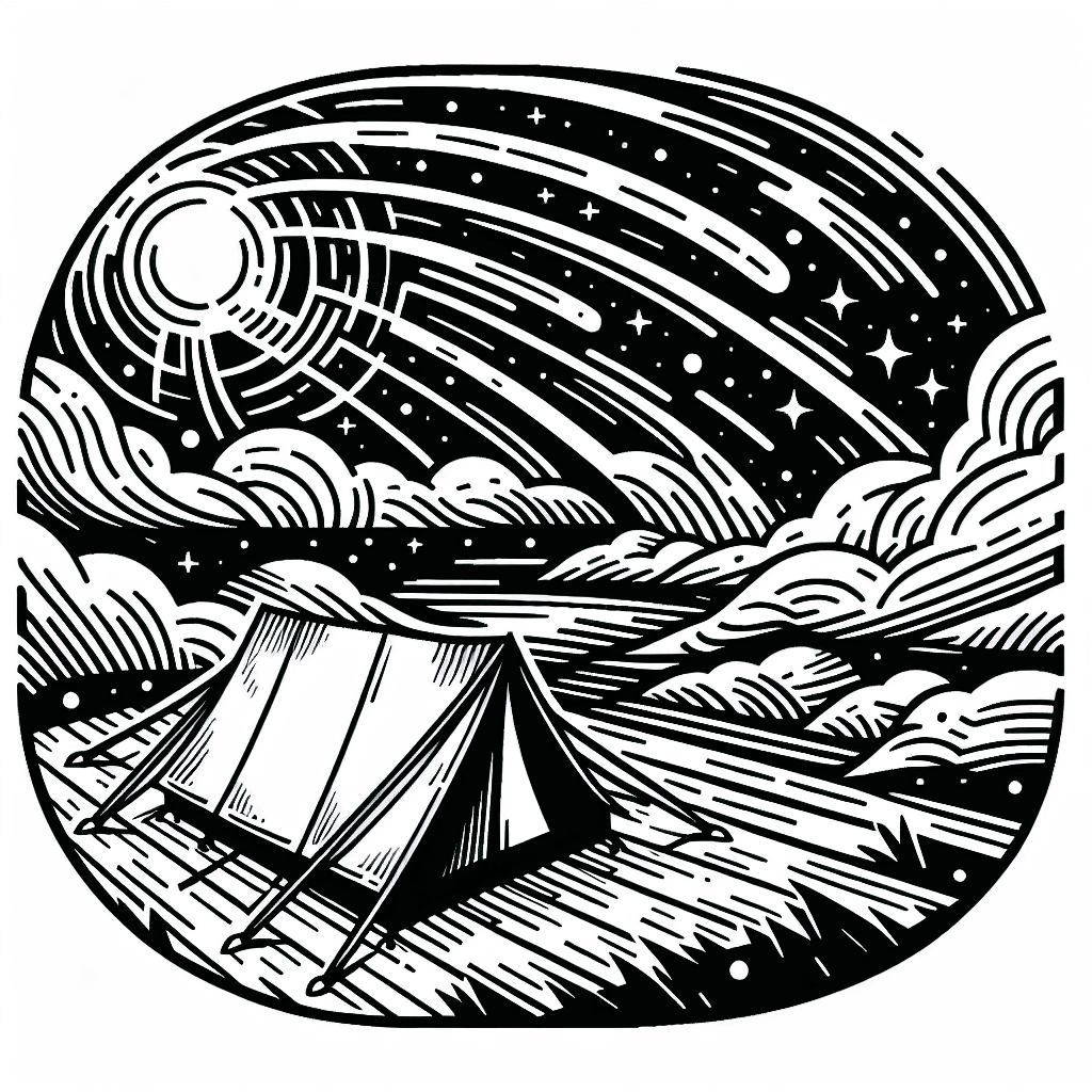 Additional camping tent coloring page 2