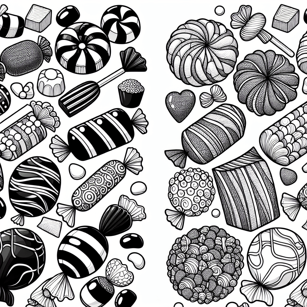 Additional candy collection coloring page 1