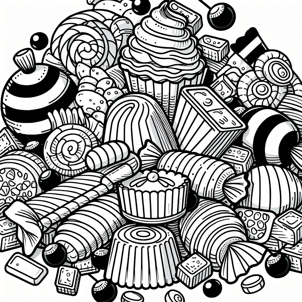 Additional candy sweet coloring page 1