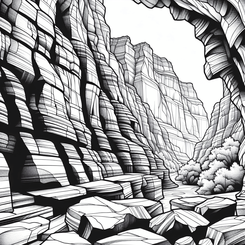 Additional canyon rocks coloring page 1