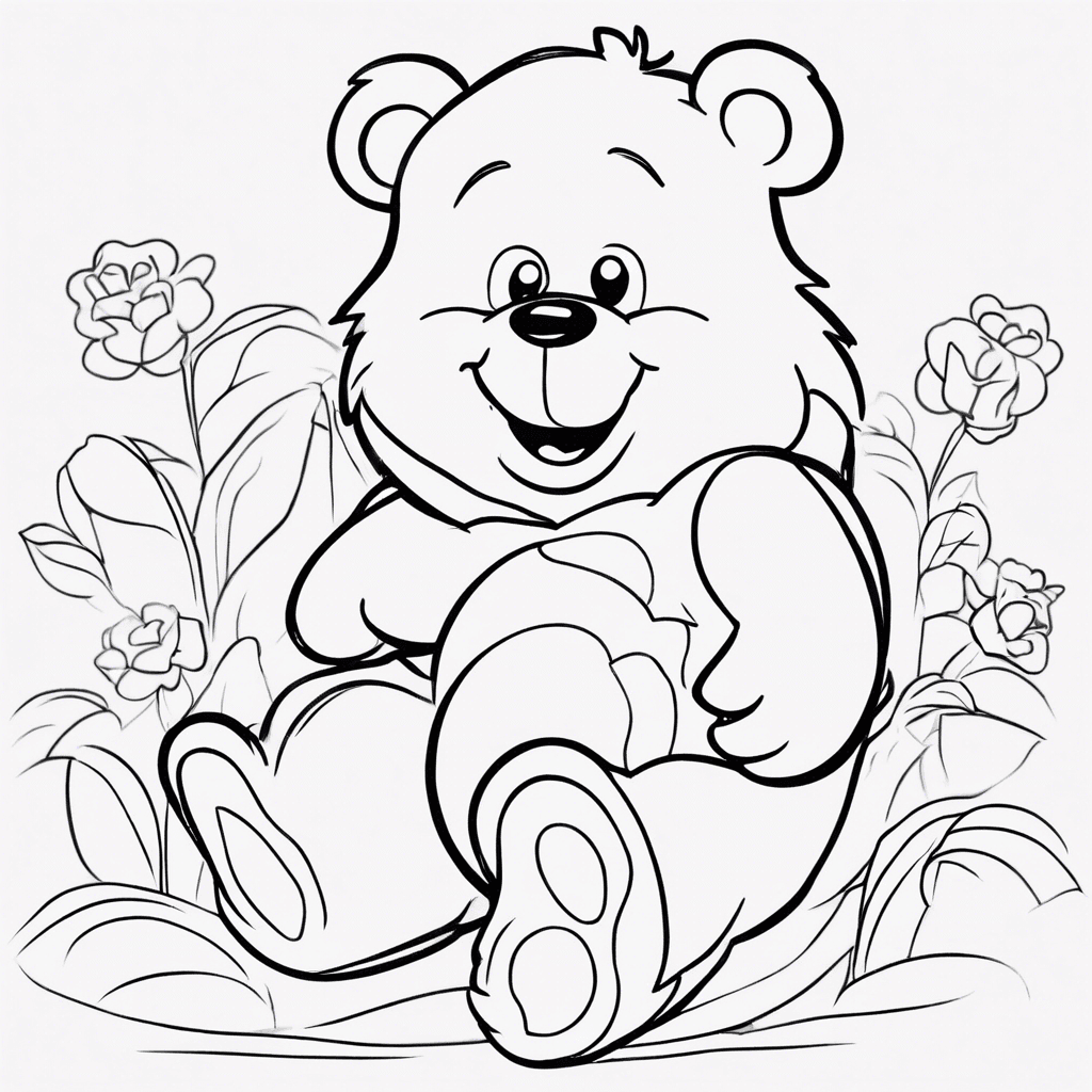 Additional care bears coloring page 1