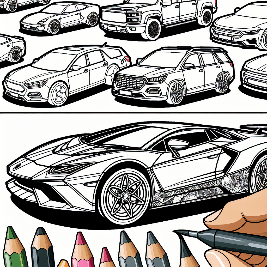 Additional cars coloring page 1