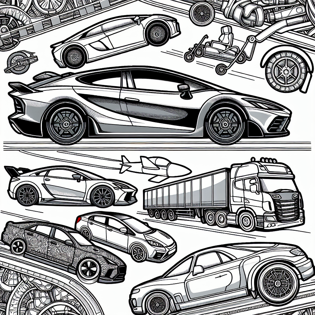 Additional cars coloring page 2