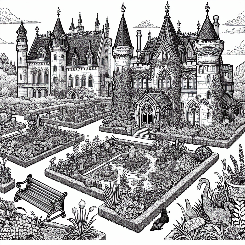 Additional castle garden coloring page 1