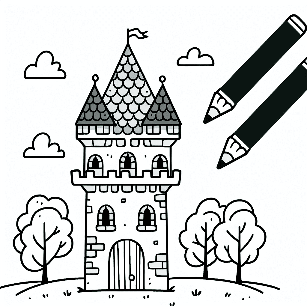 castle tower coloring pages