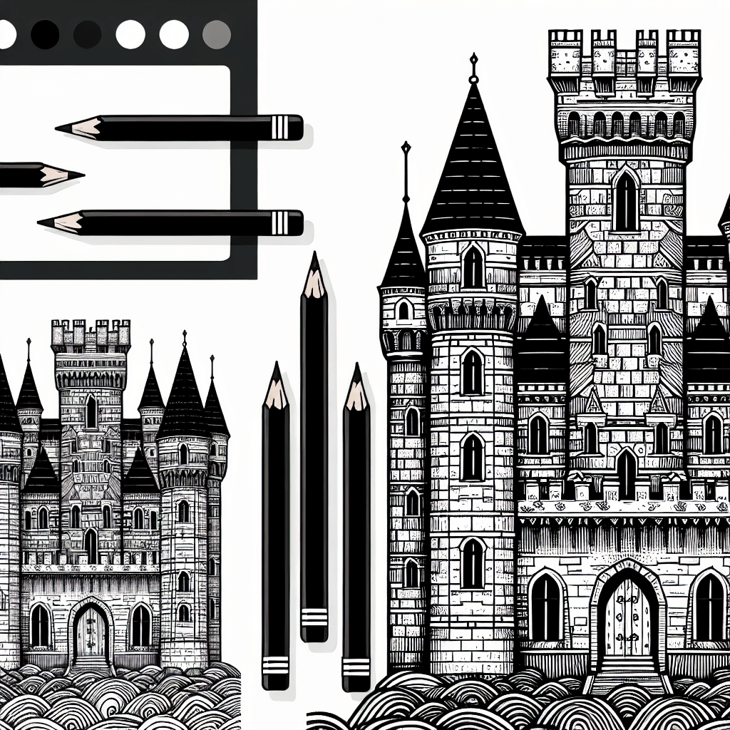 Additional castle tower coloring page 1