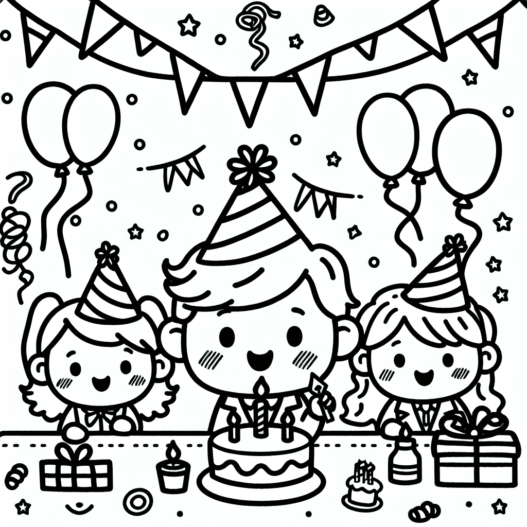 celebrating party coloring pages