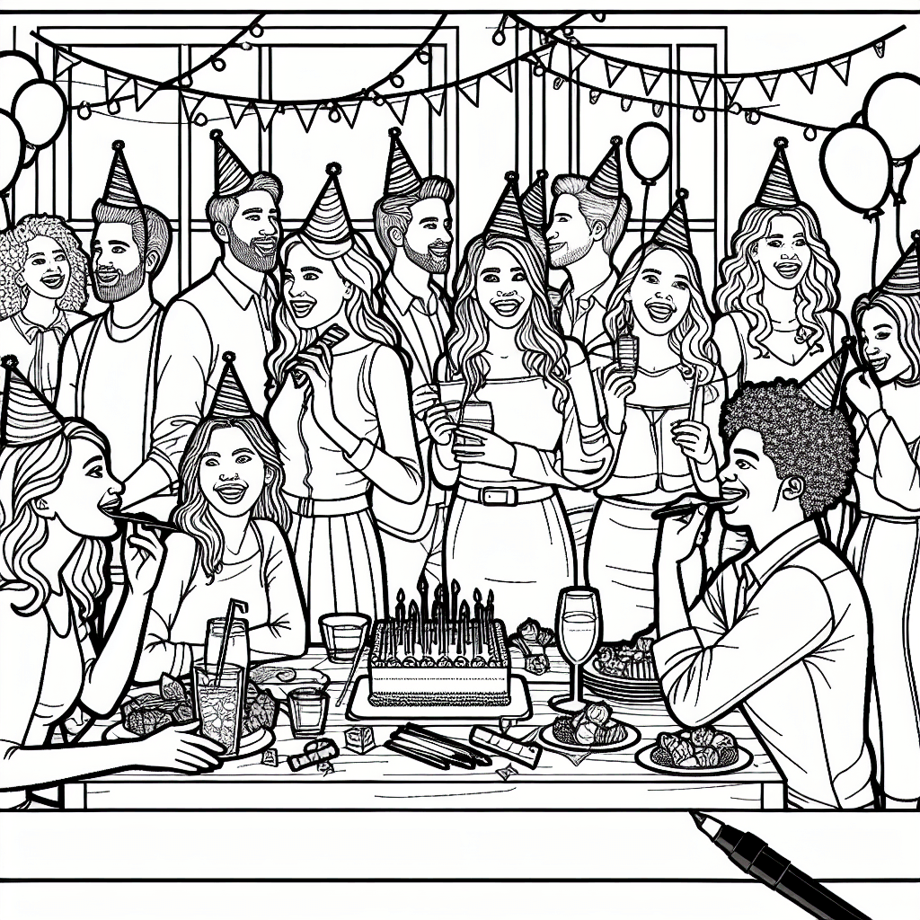 Additional celebrating party coloring page 1