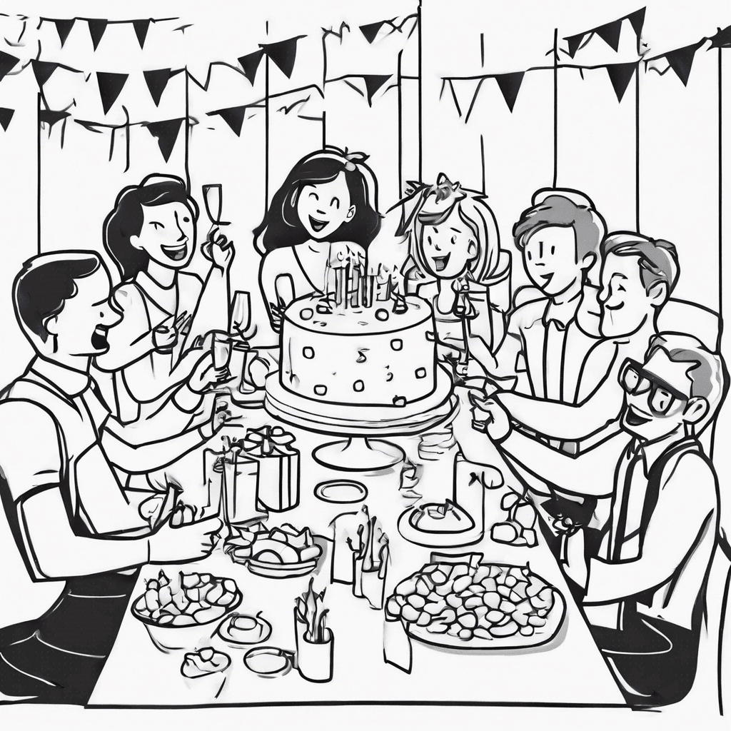 Additional celebrating party coloring page 2