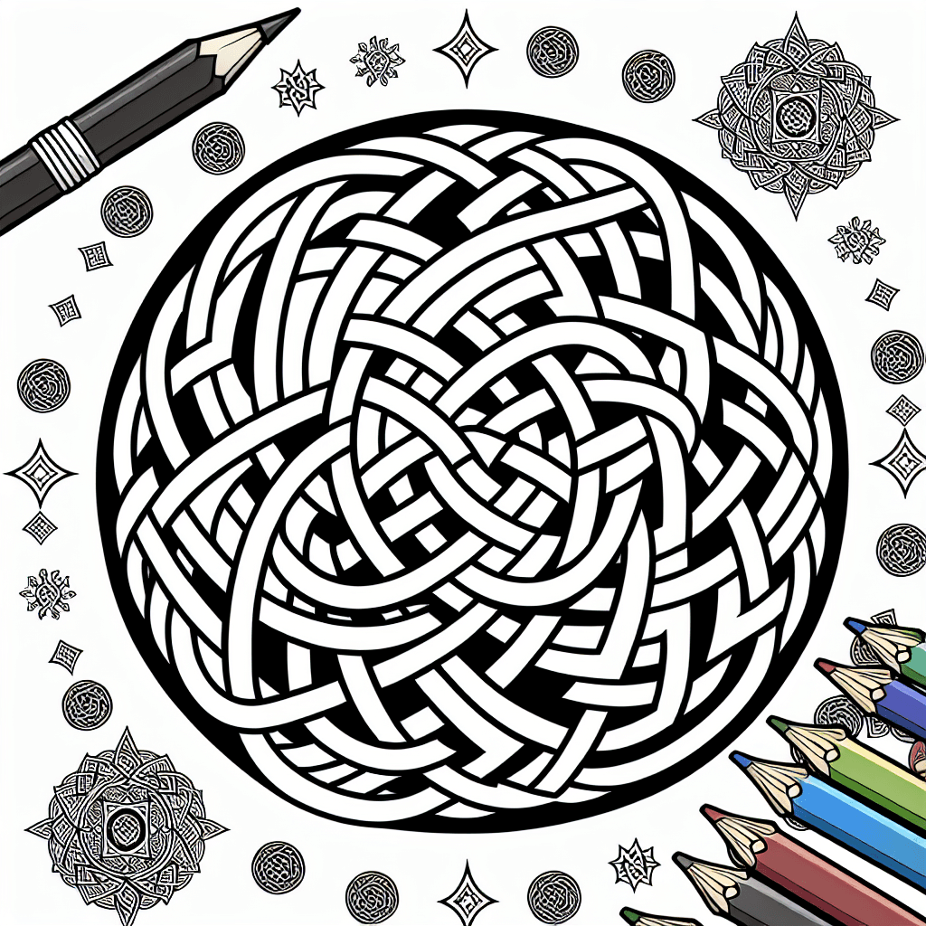 Additional celtic knot coloring page 2