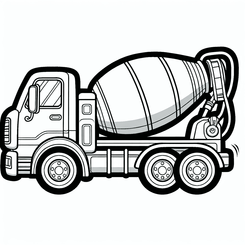 Additional cement mixer coloring page 1