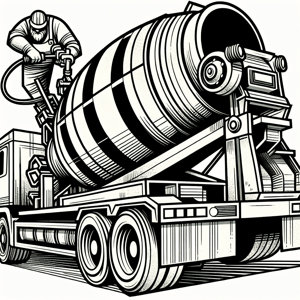 Additional cement mixer coloring page 2