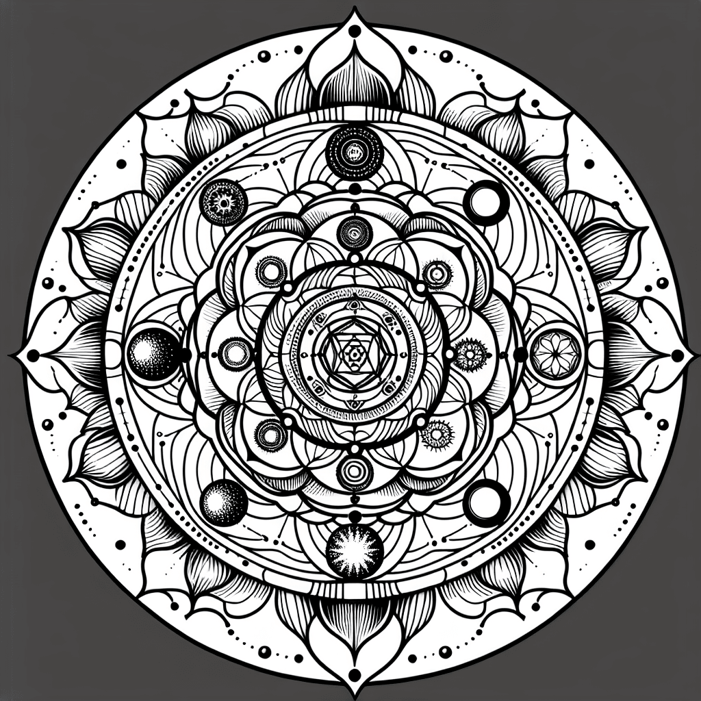 Additional chakra mandala coloring page 2