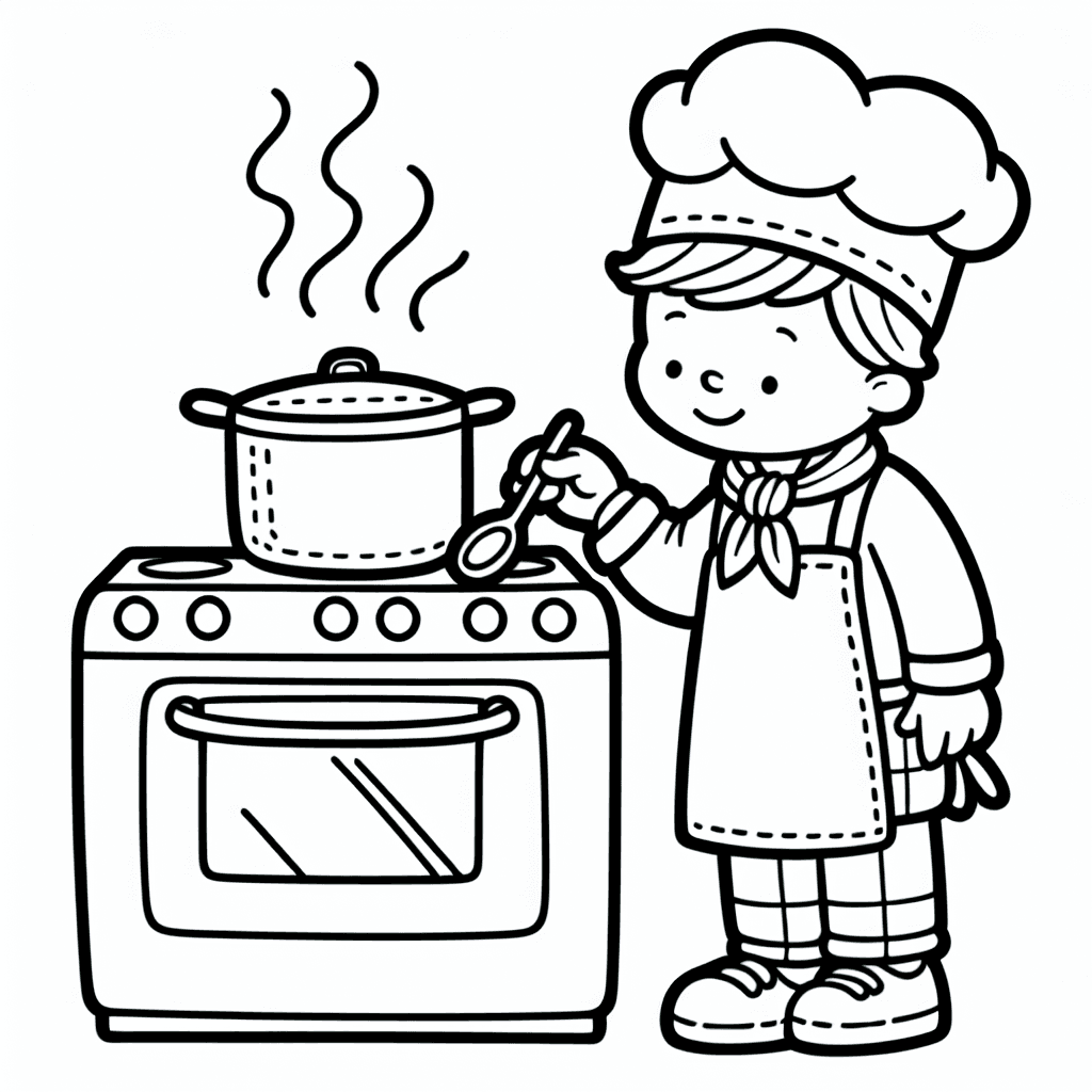 chef cooking coloring pages