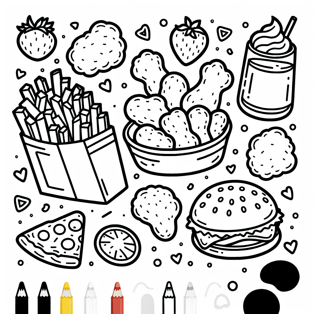 chicken nuggets coloring pages