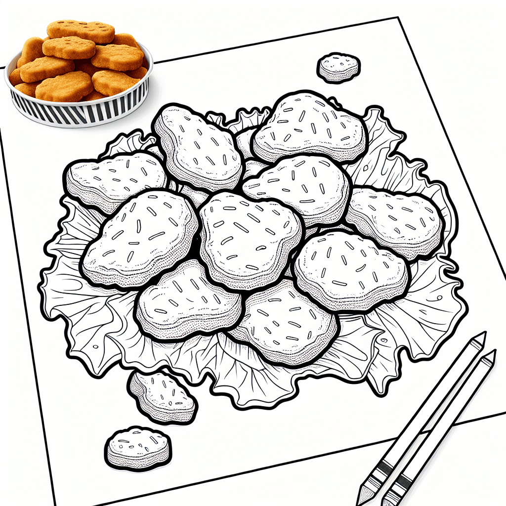 Additional chicken nuggets coloring page 1