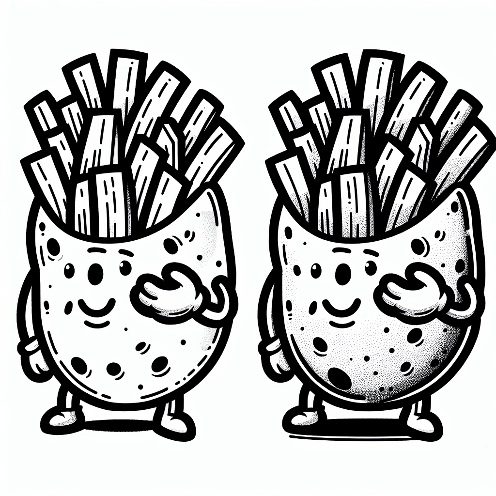 Additional chip potato coloring page 1