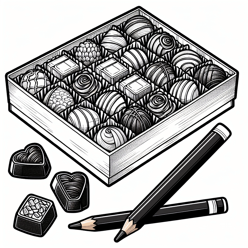 Additional chocolate box coloring page 1