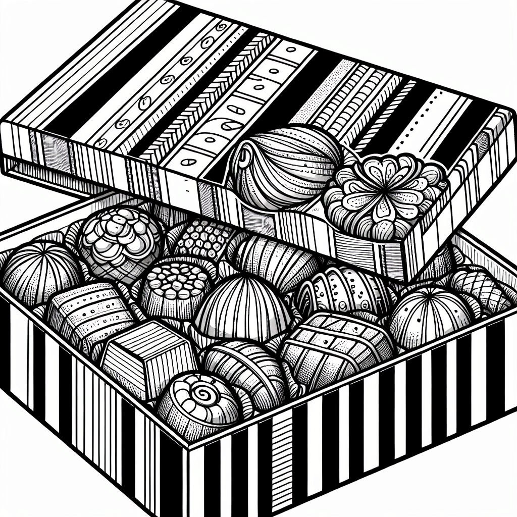 Additional chocolate box coloring page 2