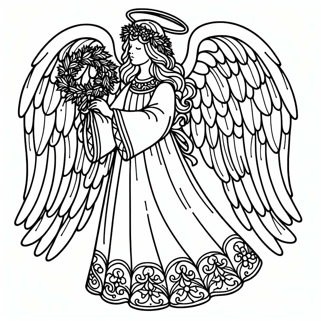 Additional christmas angel coloring page 1