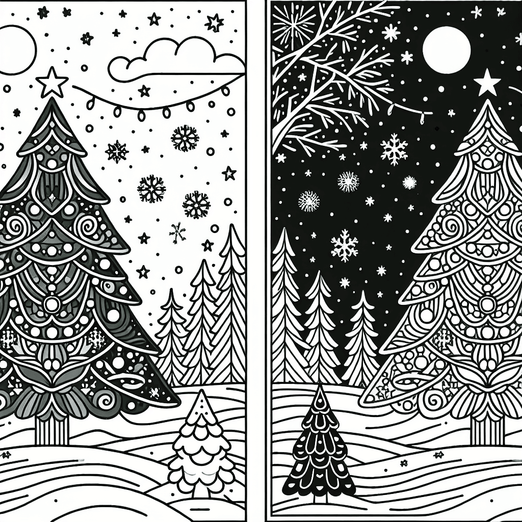 Additional christmas tree coloring page 1