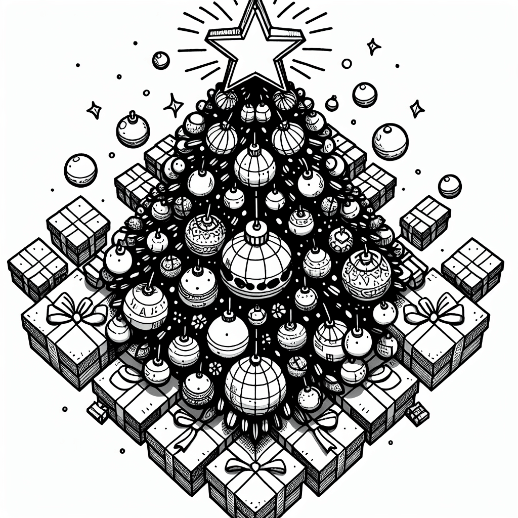 Additional christmas tree coloring page 2