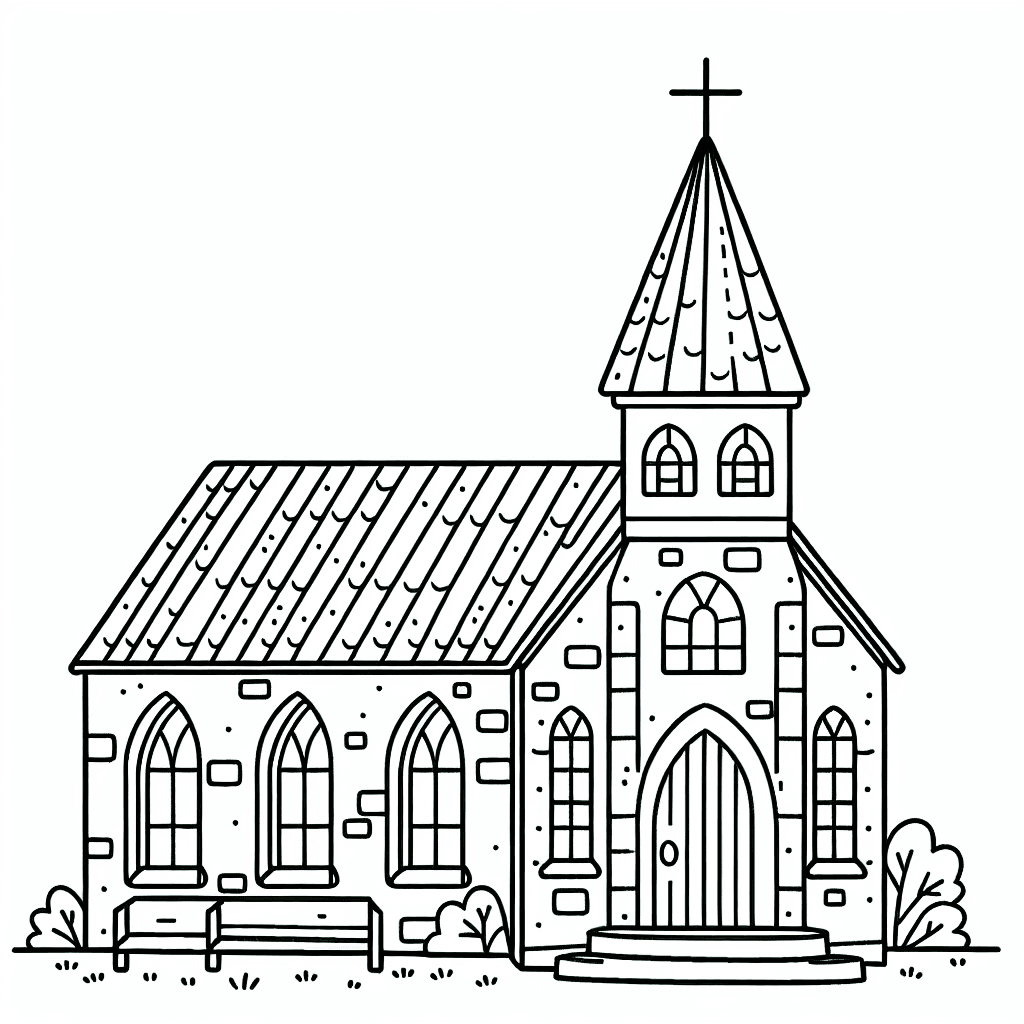 church building coloring pages