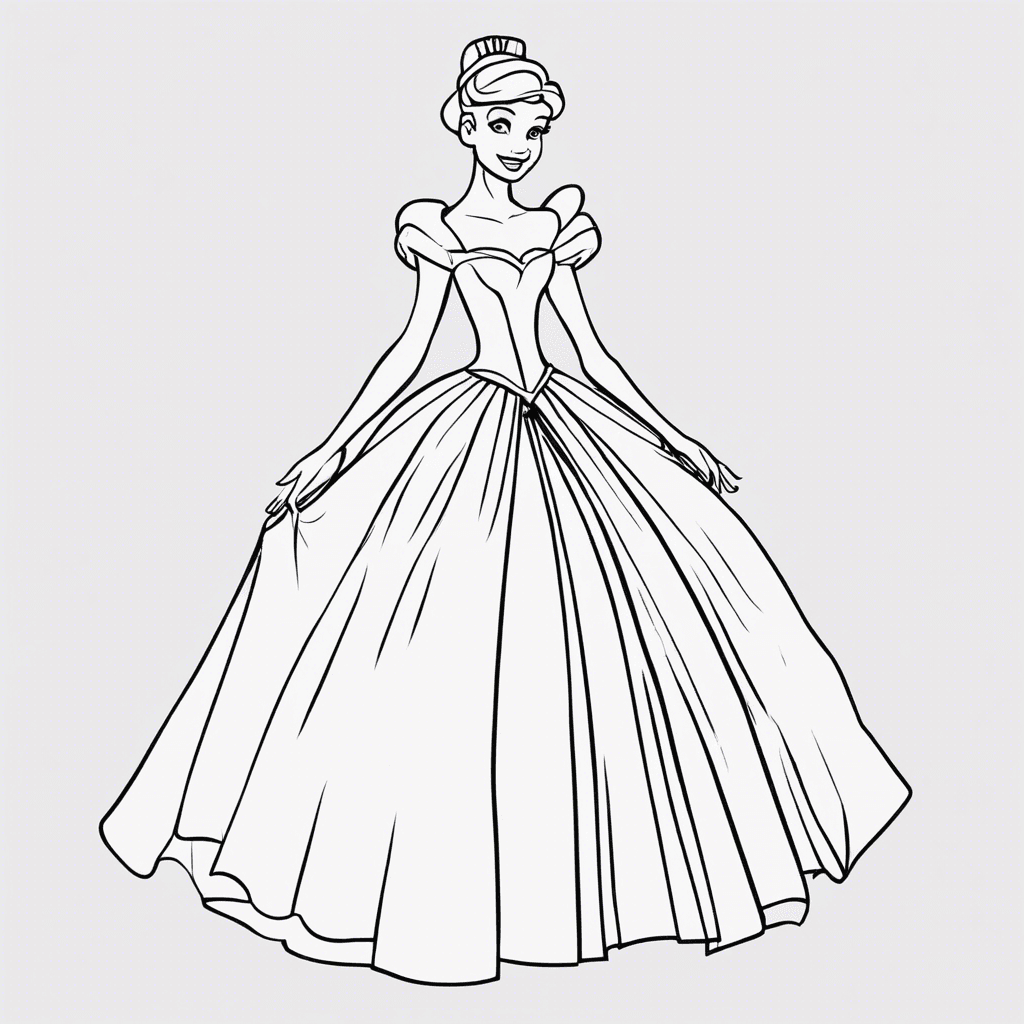 Additional cinderella dress coloring page 1