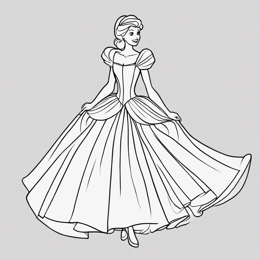 Additional cinderella dress coloring page 2