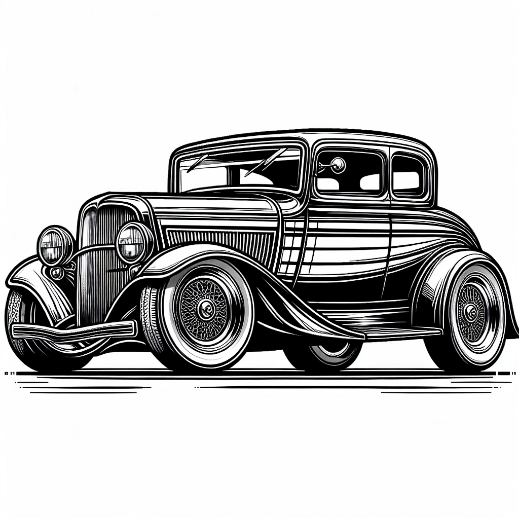 Additional classic car coloring page 1