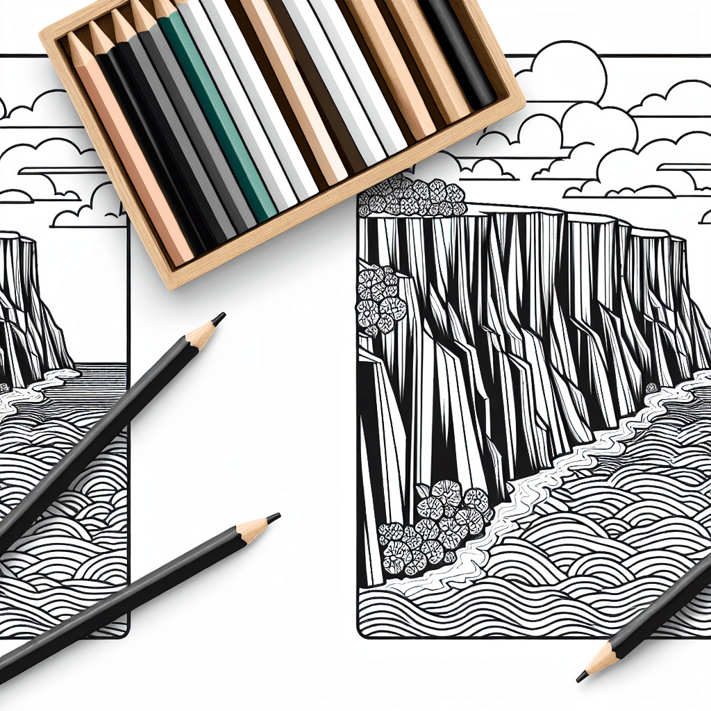 Additional cliff ocean coloring page 1