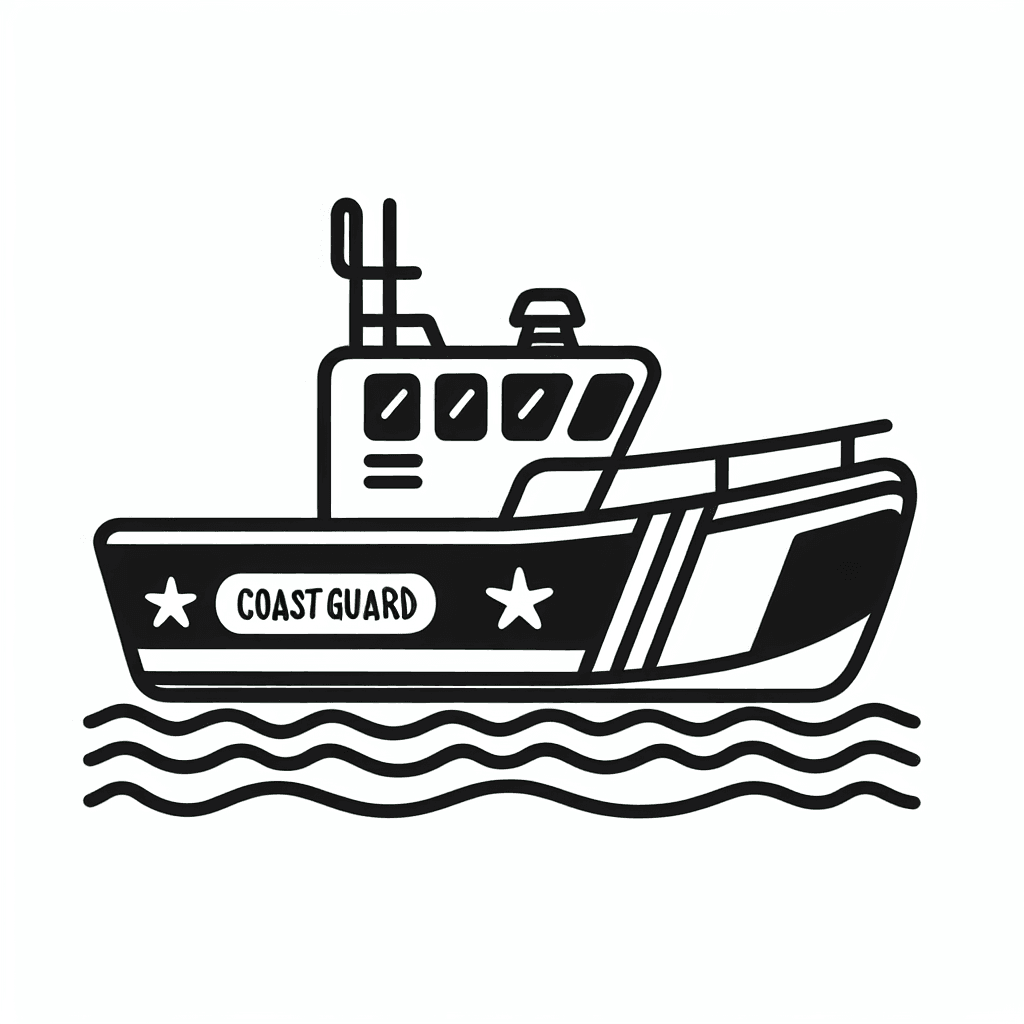 coast guard boat coloring pages