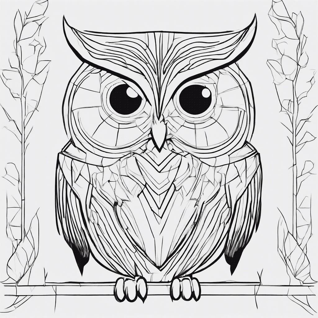 complex owl coloring pages