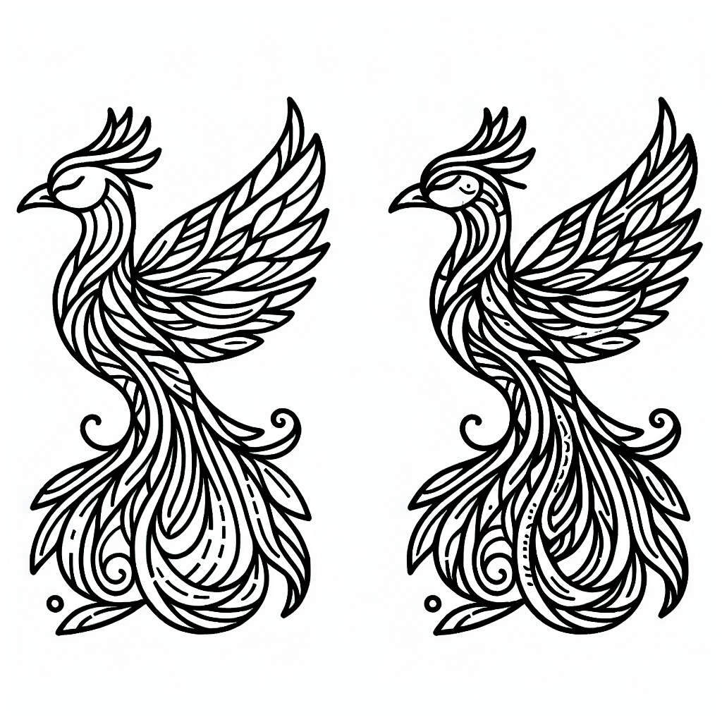 complex phoenix coloring pages