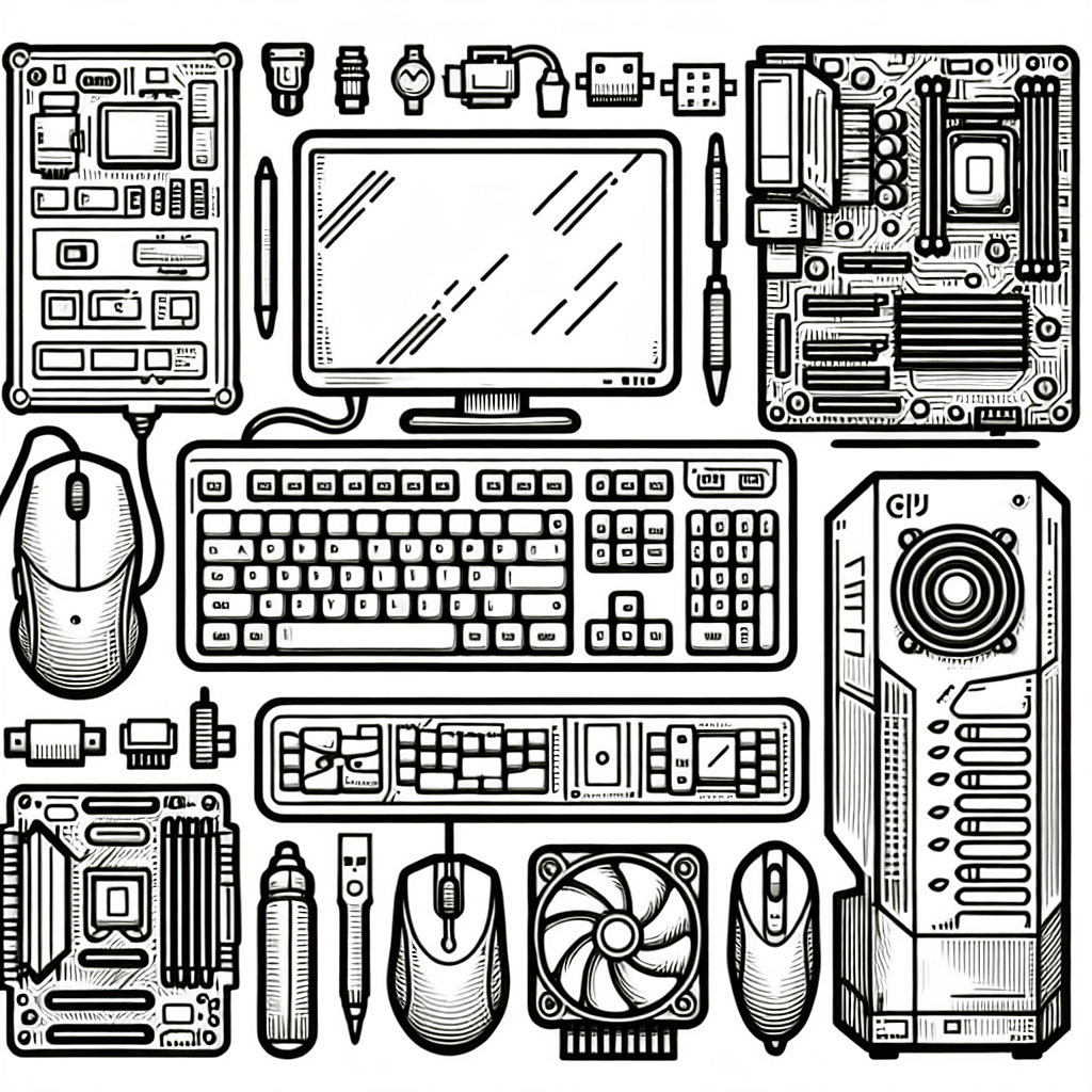 Additional computer parts coloring page 1