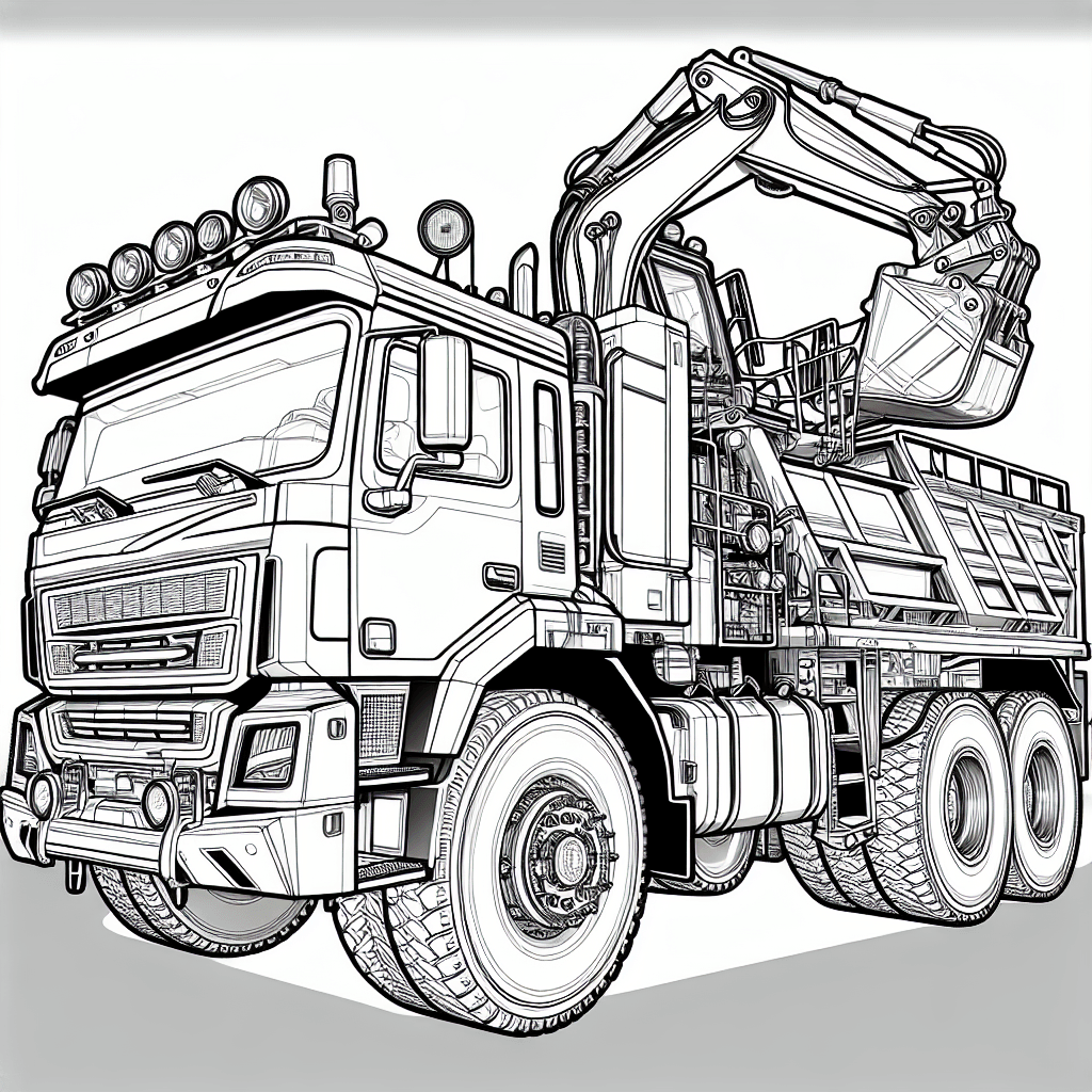 Additional construction truck coloring page 2