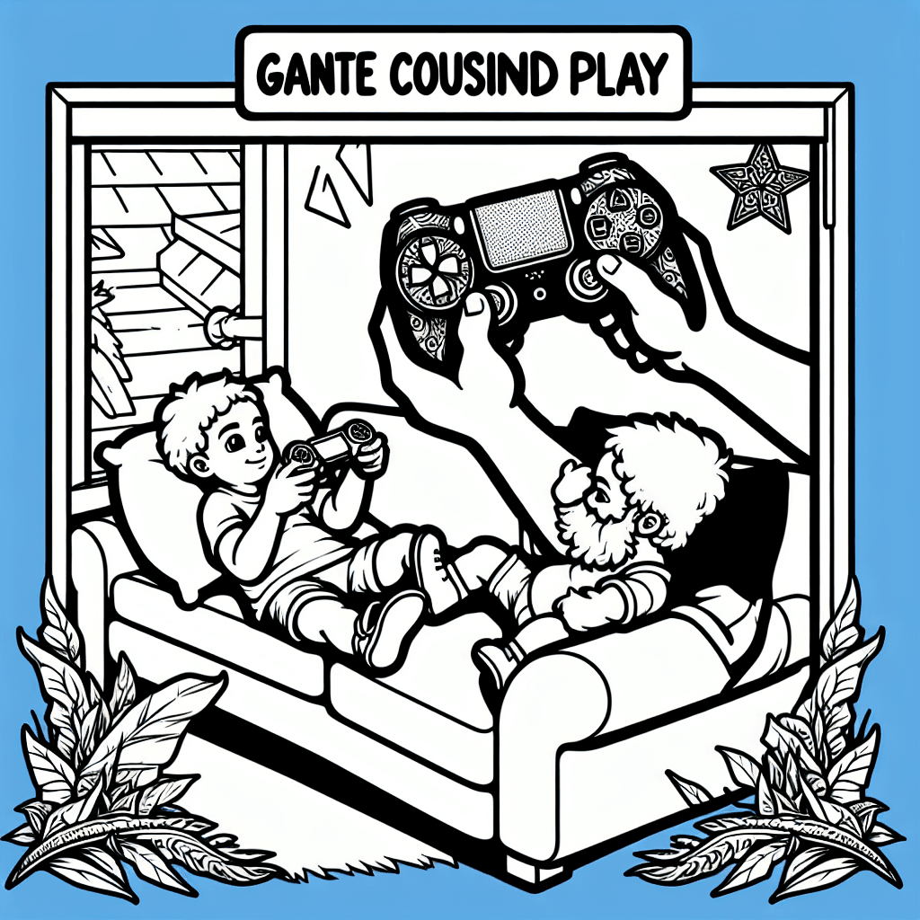 Additional cousin play coloring page 2