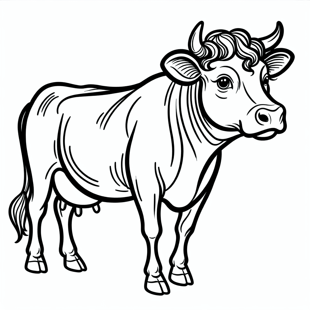 Additional cow coloring page 1